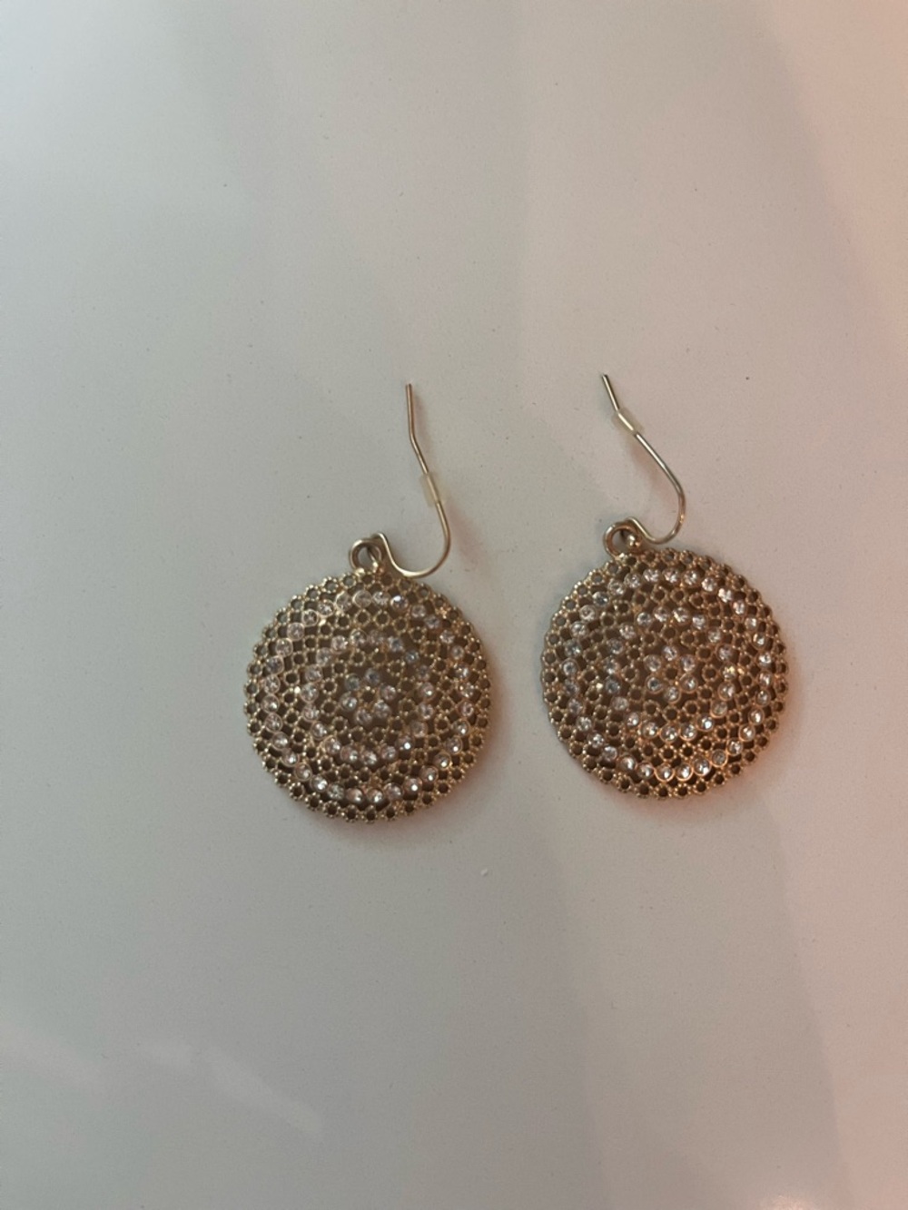 Gold-Tone Crystal Round Drop Earrings - Women Jewelry